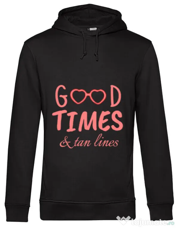 Hoodie barbat cu gluga Tan lines Negru