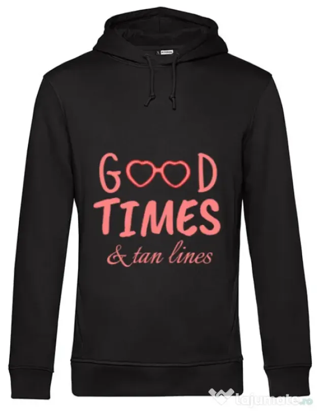 Hoodie barbat cu gluga Tan lines Negru