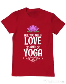 Tricou ADLER barbat Love and yoga Rosu