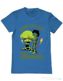 Tricou ADLER barbat I want superpowers Albastru azuriu