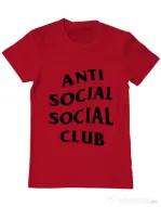 Tricou ADLER barbat Anti social Club Rosu