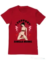 Tricou ADLER barbat I Support Single Moms Rosu