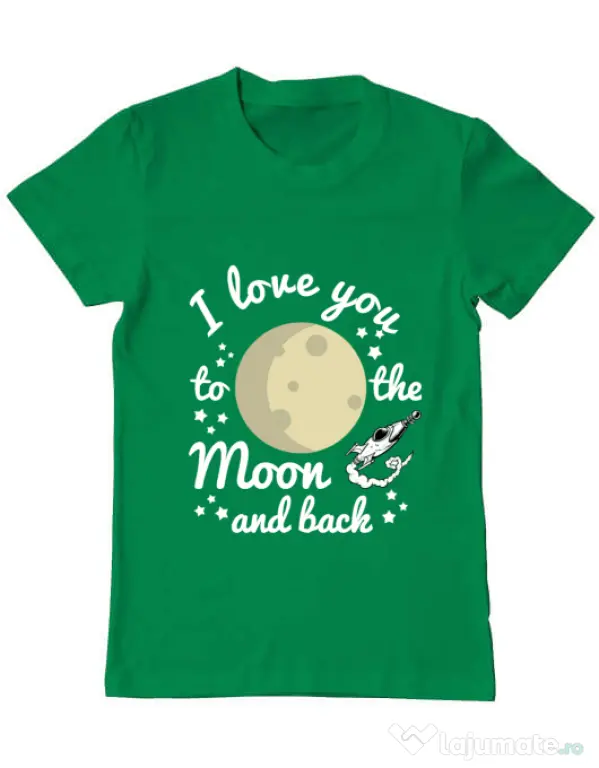Tricou ADLER barbat To the moon and back Verde mediu
