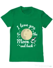 Tricou ADLER barbat To the moon and back Verde mediu