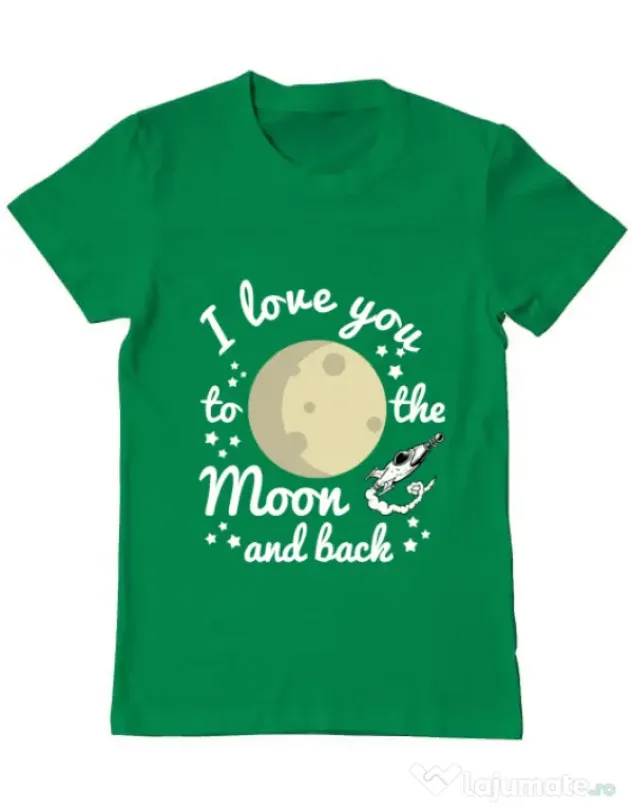 Tricou ADLER barbat To the moon and back Verde mediu