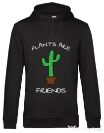 Hoodie barbat cu gluga Plants are friends Negru