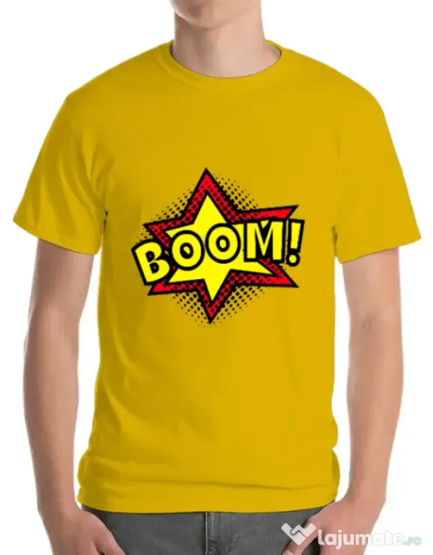 Tricou ADLER barbat Boom! Galben