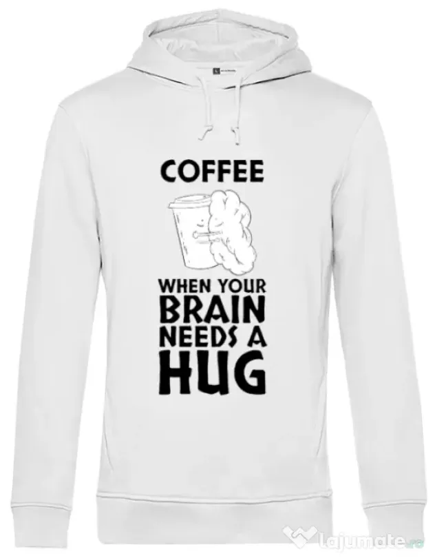 Hoodie barbat cu gluga Coffee Alb