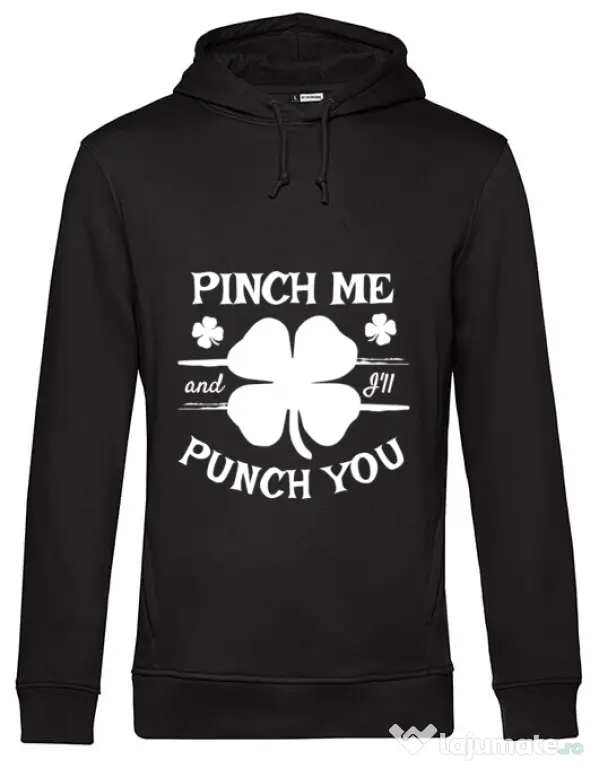 Hoodie barbat cu gluga Pinch me Negru