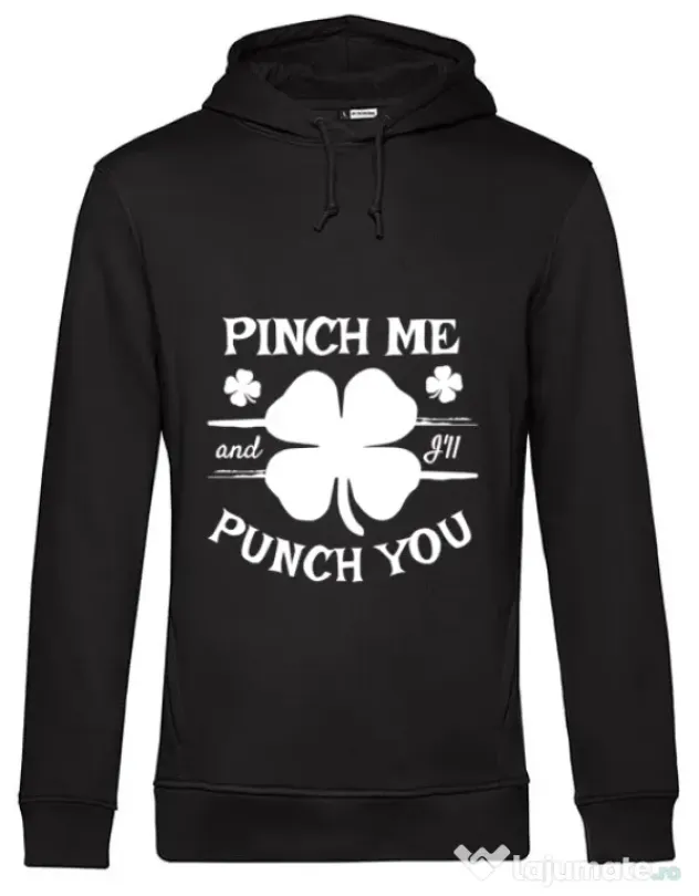 Hoodie barbat cu gluga Pinch me Negru