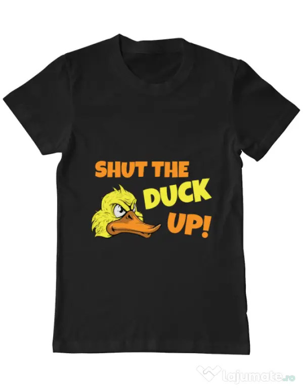 Tricou ADLER barbat Shut the duck up Negru