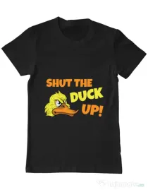 Tricou ADLER barbat Shut the duck up Negru