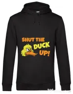 Hoodie barbat cu gluga Shut the duck up Negru