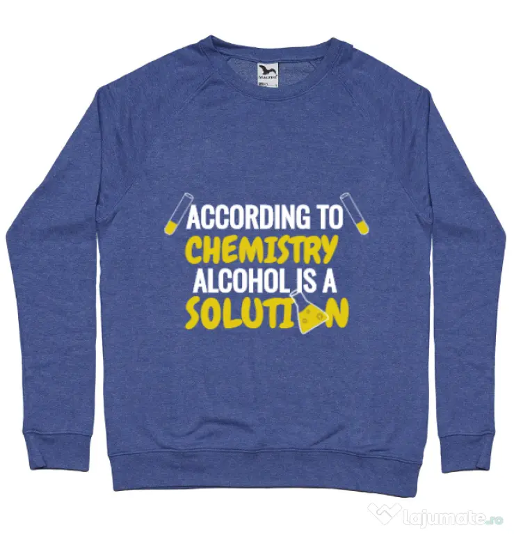 Bluza ADLER barbat Alcohol is a solution Albastru melanj