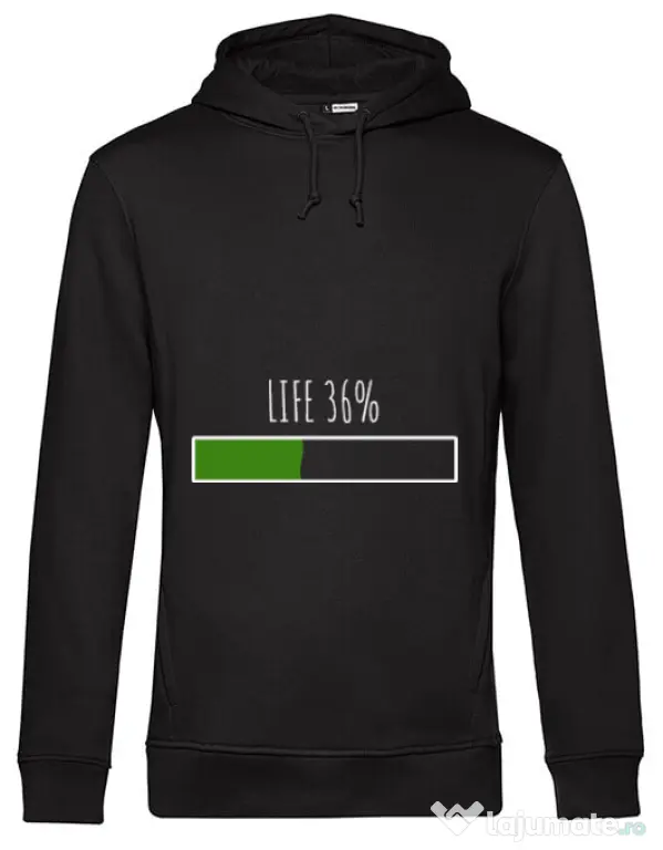 Hoodie barbat cu gluga Life Negru