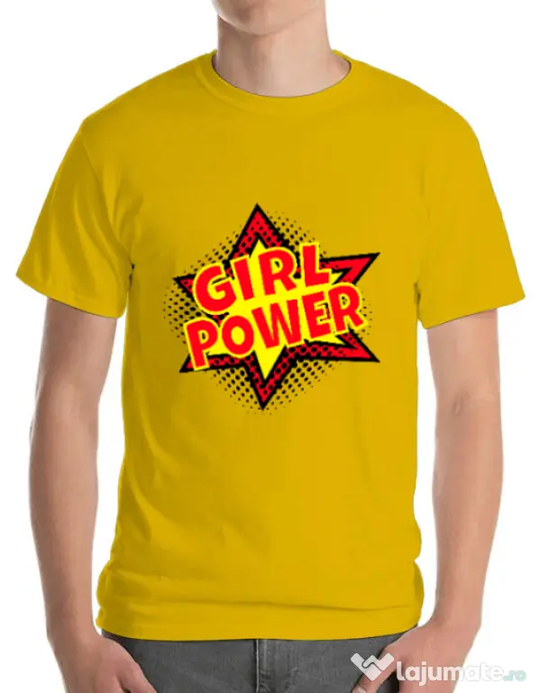 Tricou ADLER barbat Girl power Galben