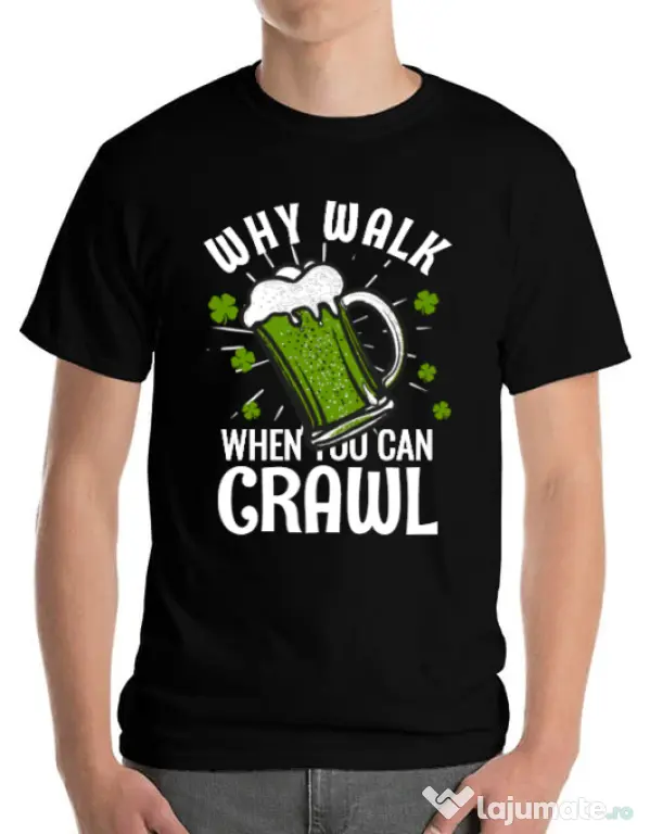 Tricou ADLER barbat Why walk Negru
