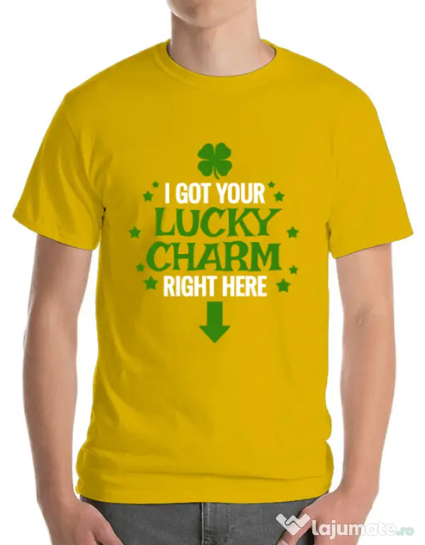 Tricou ADLER barbat Lucky charm Galben