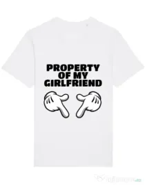 Tricou STANLEY STELLA barbat Property of my girlfriend Alb