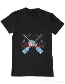 Tricou ADLER barbat You stopped fishing Negru