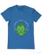 Tricou ADLER barbat Chicks love vegans Albastru azuriu