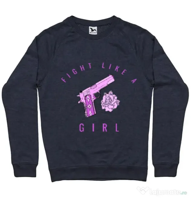 Bluza ADLER barbat Fight like a girl Denim inchis