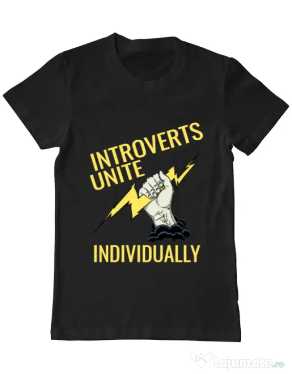 Tricou ADLER barbat Introverts unite Negru