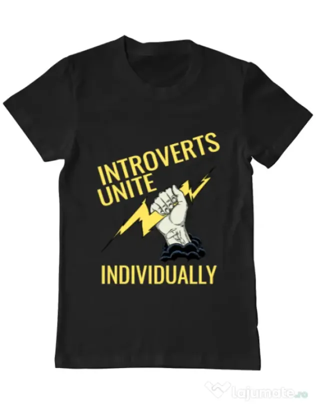 Tricou ADLER barbat Introverts unite Negru