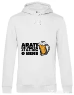 Hoodie barbat cu gluga As mai bea o bere Alb