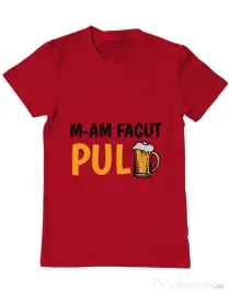 Tricou ADLER barbat M-am facut pulbere Rosu