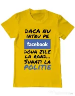 Tricou ADLER barbat Sunati la politie Galben