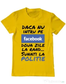 Tricou ADLER barbat Sunati la politie Galben