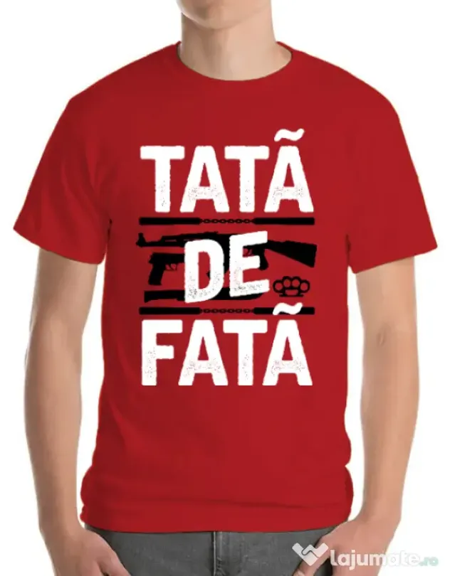 Tricou ADLER barbat Tata de fata Rosu