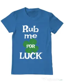 Tricou ADLER barbat Rub me for luck Albastru azuriu