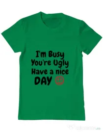 Tricou ADLER barbat I am busy Verde mediu
