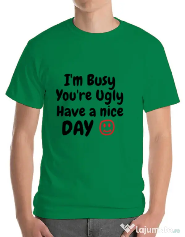 Tricou ADLER barbat I am busy Verde mediu