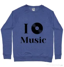 Bluza ADLER barbat I love music Albastru melanj
