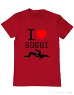 Tricou ADLER barbat I love sushi Rosu
