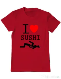 Tricou ADLER barbat I love sushi Rosu