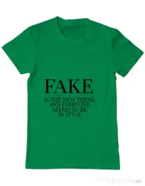 Tricou ADLER barbat Fake is the new trend Verde mediu