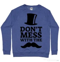 Bluza ADLER barbat Do not mess with the moustache Albastru melanj