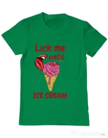 Tricou ADLER barbat Lick me until ice cream Verde mediu