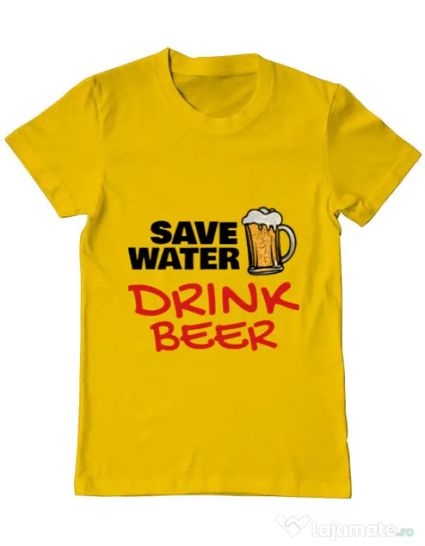 Tricou ADLER barbat Save water Galben
