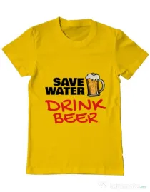Tricou ADLER barbat Save water Galben