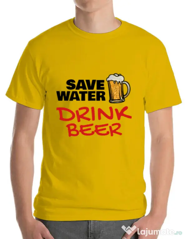 Tricou ADLER barbat Save water Galben