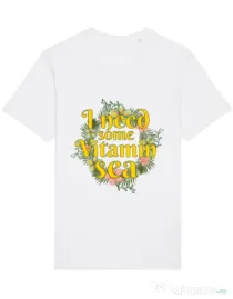 Tricou STANLEY STELLA barbat I need some vitamin sea Alb