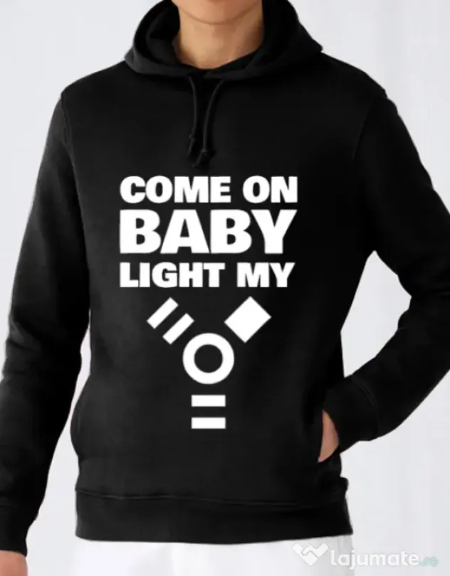 Hoodie barbat cu gluga Come on baby Negru