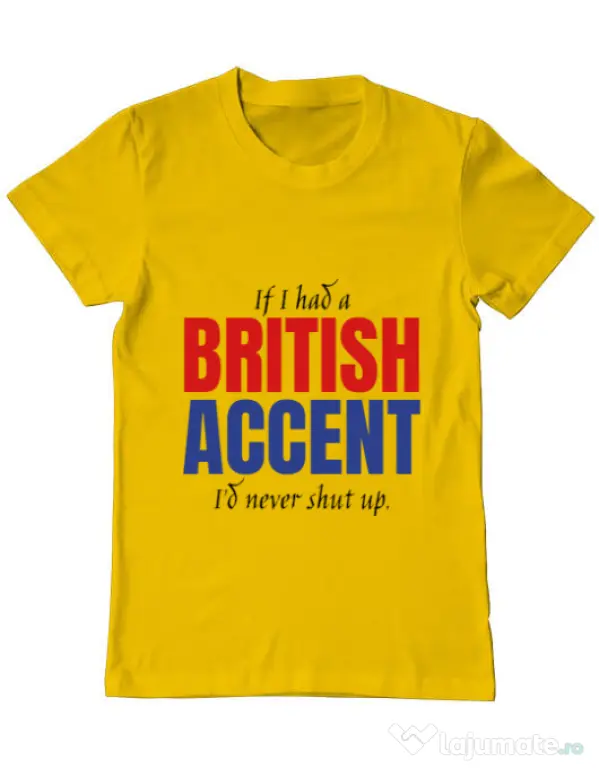 Tricou ADLER barbat British accent Galben