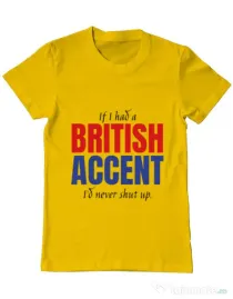 Tricou ADLER barbat British accent Galben