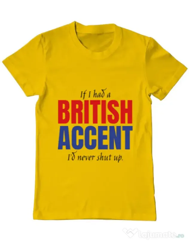 Tricou ADLER barbat British accent Galben